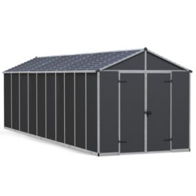 Abri de jardin Rubicon polycarbonate gris foncé surface totale 14,2m²