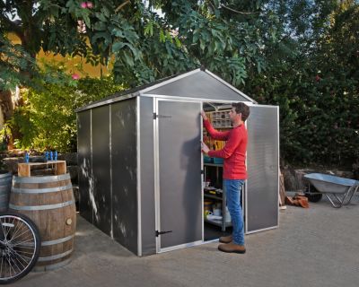 Abri de jardin Rubicon polycarbonate gris foncé surface totale 4,2m²