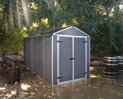 Abri de jardin Rubicon polycarbonate gris foncé surface totale 7m²