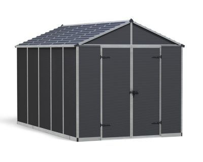 Abri de jardin Rubicon polycarbonate gris foncé surface totale 8,5m²