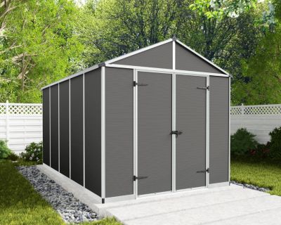 Abri de jardin Rubicon polycarbonate gris foncé surface totale 8,5m²