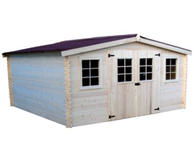 Abri de jardin sans plancher 16.81 m² bois naturel Habrita BA 4040.02 N