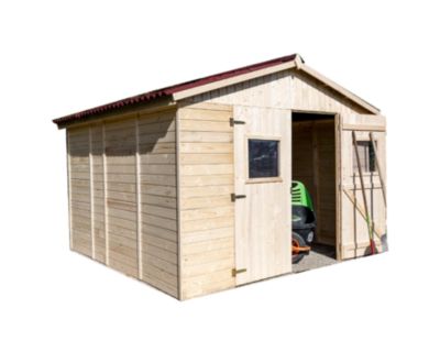 Abri de jardin sans plancher 7.62m² bois naturel Habrita ED2828.02