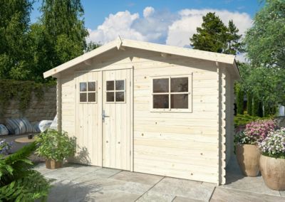 Abri de jardin Seville en bois naturel Ep.19 mm - White Wood - 7,7 m²