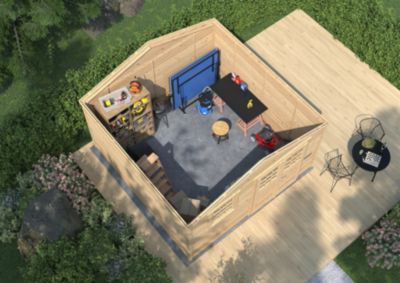 ABRI RANGEMENT DE JARDIN EN BOIS TRAITÉ : PAS CHER