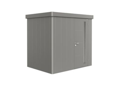 Abri de jardin simple porte Biohort Neo 1B en métal coloris gris quartz métallique ép.0,53 mm surface extérieure 3,6 m²
