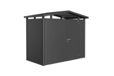Abri de jardin simple porte Biohort Panorama P1 en métal coloris gris foncé métallique ép.0,53 mm surface extérieure 4,31 m²