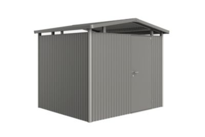 Abri de jardin simple porte Biohort Panorama P3 en métal coloris gris quartz métallique ép.0,53 mm surface extérieure 6,49 m²