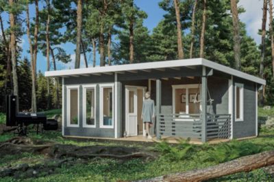 Abri de jardin SKAN HOLZ Arnheim, 670 x 444 cm, traitement coloré gris ardoise