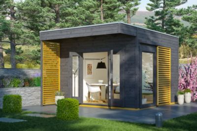 Abri de jardin SKAN HOLZ Tokio 2 340x340cm, 19+14mm, traitement coloré gris ardoise