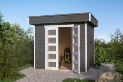 Abri de jardin SKAN HOLZ Venlo 1, 250x250cm, 28mm, traitement coloré gris ardoise