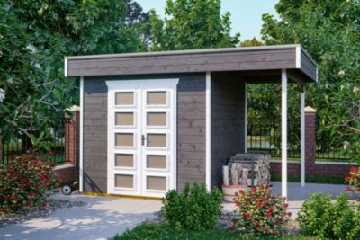 Abri de jardin SKAN HOLZ Venlo 2, 380x250cm, 28mm, traitement coloré gris ardoise