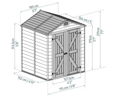 Abri de jardin Skylight polycarbonate gris foncé surface totale 2,65m²
