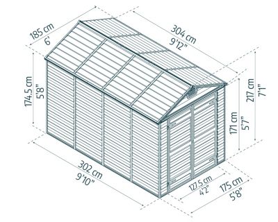 Abri de jardin Skylight polycarbonate gris foncé surface totale 5,28m²