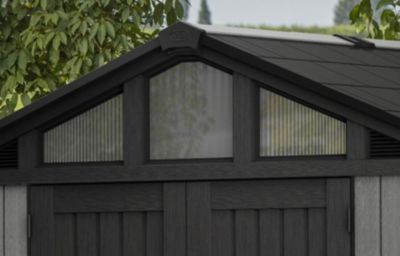 Abri de jardin Stronghold en résine coloris gris anthracite imitation bois - 7,41 m² - Keter