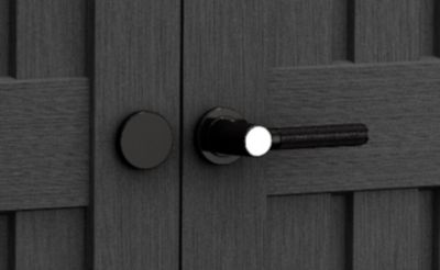 Abri de jardin Stronghold en résine coloris gris anthracite imitation bois - 7,41 m² - Keter