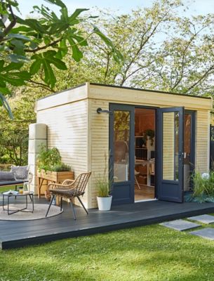 Abri de jardin Studio Décor Home en bois coloris naturel ép.44 mm surface extérieure 10,91 m²