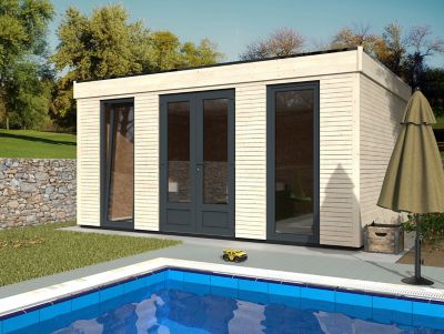 Abri de jardin Studio Décor Home en bois coloris naturel ép.44 mm surface extérieure 18,14 m²