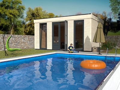 Abri de jardin Studio Décor Home en bois coloris naturel ép.44 mm surface extérieure 18,14 m²