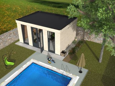 Abri de jardin Studio Décor Home en bois coloris naturel ép.44 mm surface extérieure 18,14 m²