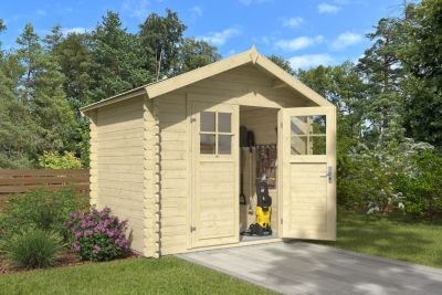 Abri de jardin Taman bois naturel ép.34 mm surface totale 6,84m²