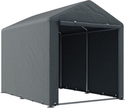 Abri de Jardin Tente de Stockage Portable 1,6 x 2,2 m Garage pour Vélos et Moto avec Cadre Métal Galvanisé Gris Foncé