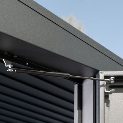 Abri de jardin toit plat EFDL7 2 portes gris Hörmann Ecostar