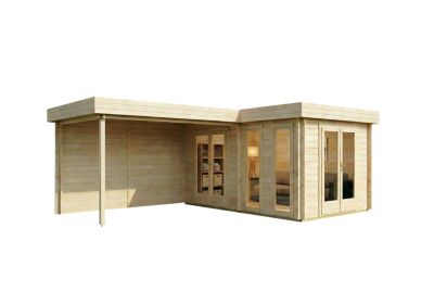 Abri de jardin à toit plat Quinta Alpholz, 72x53m dim ext (cas échéant incl débord de toit) naturel, 44mm, 38,2m² superficie total