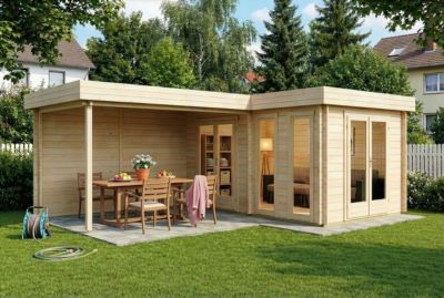 Abri de jardin à toit plat Quinta Alpholz, 72x53m dim ext (cas échéant incl débord de toit) naturel, 44mm, 38,2m² superficie total