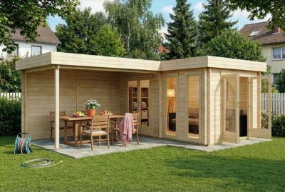 Abri de jardin à toit plat Quinta Alpholz, 72x53m dim ext (cas échéant incl débord de toit) naturel, 44mm, 38,2m² superficie total