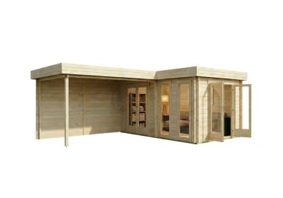 Abri de jardin à toit plat Quinta Alpholz, 72x53m dim ext (cas échéant incl débord de toit) naturel, 44mm, 38,2m² superficie total