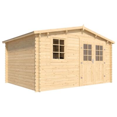 Abri de jardin Vallo Cerland en bois ép.28 mm surface totale 15,8m²
