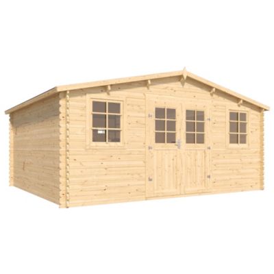 Abri de jardin Vallo Cerland en bois ép.28 mm surface totale 19m²