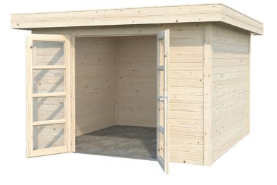 Abri de jardin Volga en bois coloris naturel ép.28 mm surface extérieure 12,21 m²