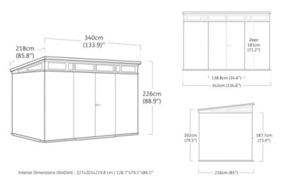Abri de jardin WALNUT Signature 117 en résine coloris noyer - 7,4 m² - KETER