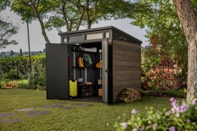Abri de jardin WALNUT Signature 77 en résine imitation bois 4,7 m² Keter