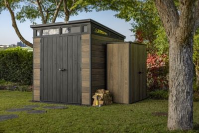 Abri de jardin WALNUT Signature 77 en résine imitation bois 4,7 m² Keter