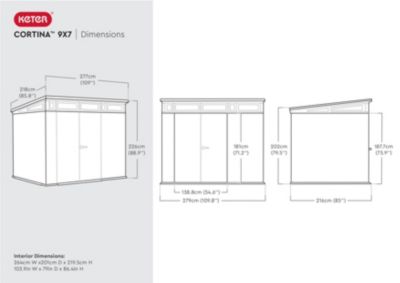 Abri de jardin WALNUT signature 97 en résine imitation bois - 6 m²