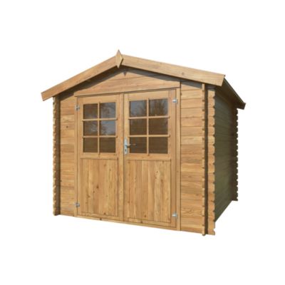 Abri de jardin White Wood Valence 1 bois traité autoclave marron ép.28 mm surface extérieure totale 6,9 m²