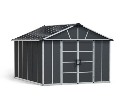 Abri de jardin Yukon polycarbonate gris foncé surface totale 13,1m² avec plancher