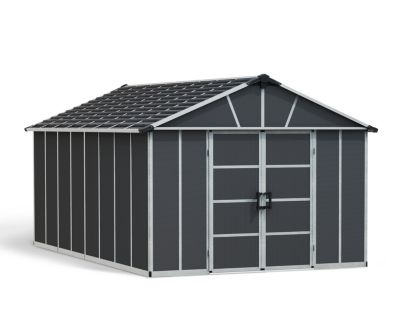 Abri de jardin Yukon polycarbonate gris foncé surface totale 17,2m²