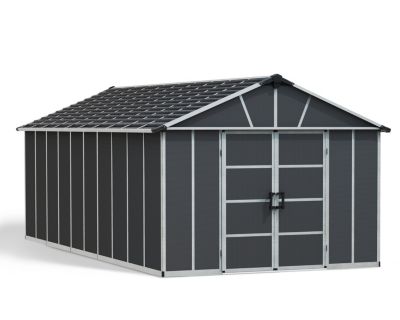 Abri de jardin Yukon polycarbonate gris foncé surface totale 21,3m²