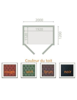 Abri de jardin ZIMOWIT 200x120x H. 194,5 cm-120.00 --200.00 --Naturel clair-120.00