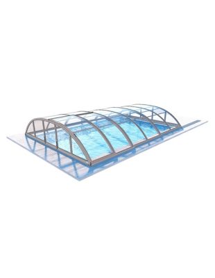 Abri de piscine Horizon - 6,47x3,50 m - polycarbonate massif 3 mm - Couleur Ral7037 Gris  - ECO208