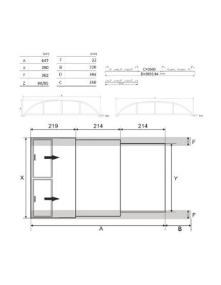 Abri de piscine Horizon - 6,47x3,50 m - polycarbonate massif 3 mm - Couleur Ral7037 Gris  - ECO208