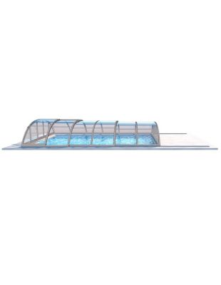 Abri de piscine Horizon - 6,47x3,50 m - polycarbonate massif 3 mm - Couleur Ral7037 Gris  - ECO208