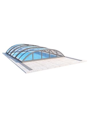Abri de piscine Horizon - 6,47x3,50 m - polycarbonate massif 3 mm - Couleur Ral7037 Gris  - ECO208