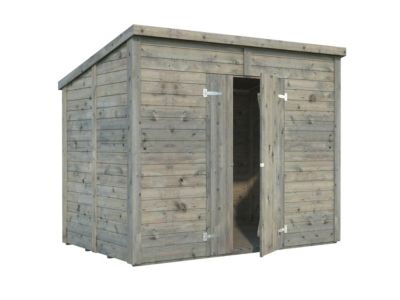 Abri de rangement en bois Leif - PALMAKO - 5,2 m² - 273x170 cm - Bois traité gris
