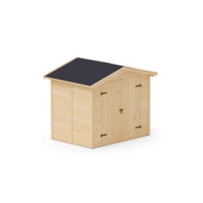 Abri de Rangement en Bois Naturel 4,2M2 Epicéa - Abri de Jardin Extérieur, Cabane à Outils de Jardin 244x170x181 cm