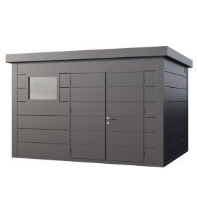 Abri en acier de 11,6m² Anthracite - Option kit éléctrique + parois intérieures - Classico 3930+ TELLURIA